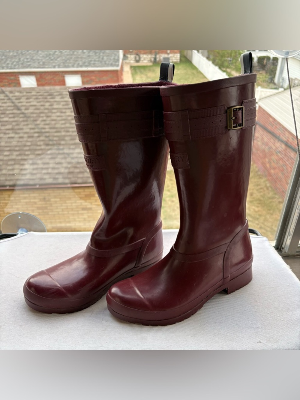 Sperry Burgundy Women's Rain Boots